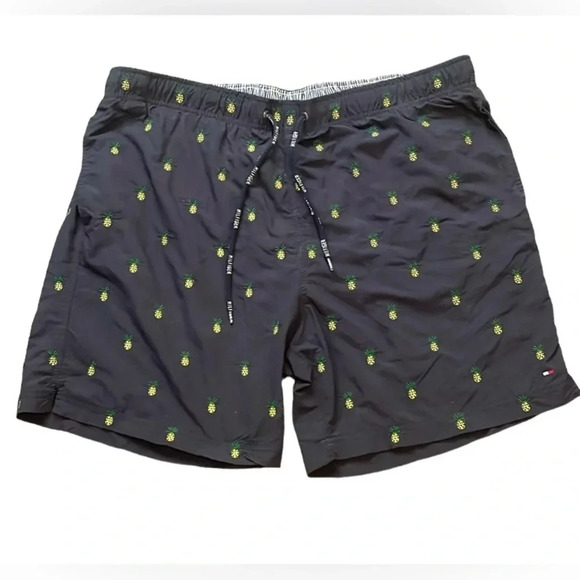 Tommy Hilfiger pineapple print swim trunks Navy Lined Drawstring Men’s size XXL - Picture 11 of 11